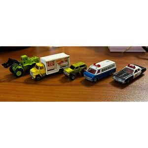 Vintage Tomica Diecast Lot 5 Japanese Ford Frito Lay Loader Police Van READ Desc